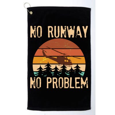 VIntage No Runway No Problem Helicopter Golf Towel