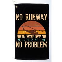 VIntage No Runway No Problem Helicopter Golf Towel