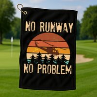 VIntage No Runway No Problem Helicopter Golf Towel