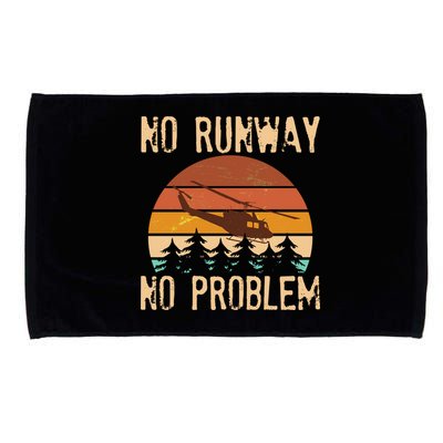 VIntage No Runway No Problem Helicopter Microfiber Hand Towel