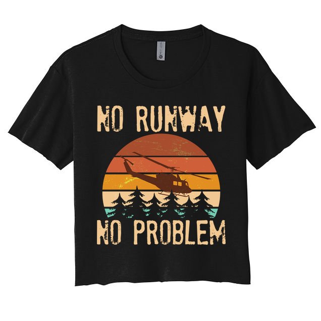 VIntage No Runway No Problem Helicopter Crop Top