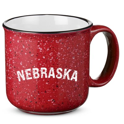 Vintage Nebraska Red Retro 15oz Campfire Ceramic Mug
