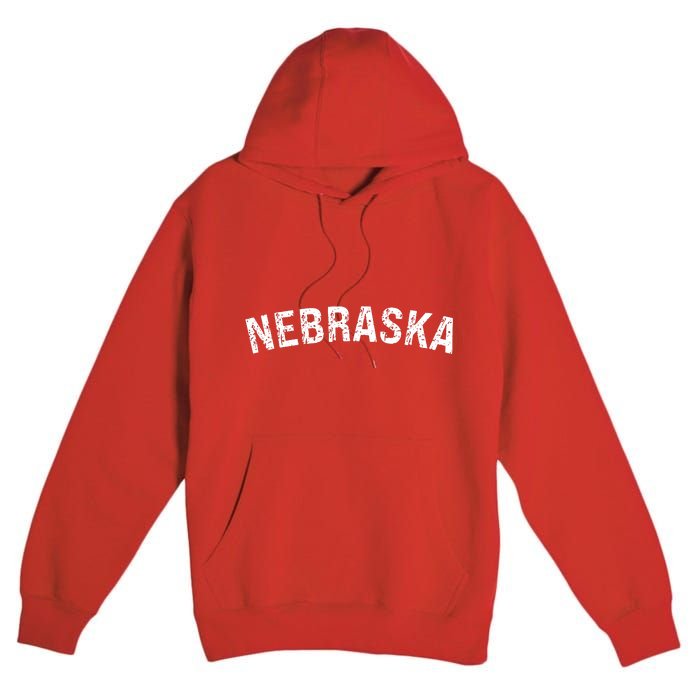 Vintage Nebraska Red Retro Premium Pullover Hoodie