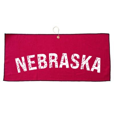 Vintage Nebraska Red Retro Large Microfiber Waffle Golf Towel
