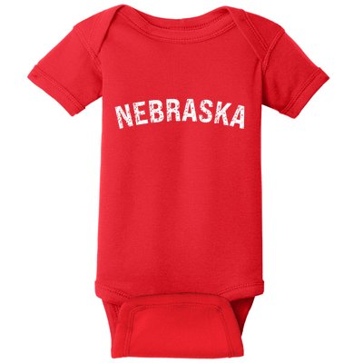 Vintage Nebraska Red Retro Baby Bodysuit