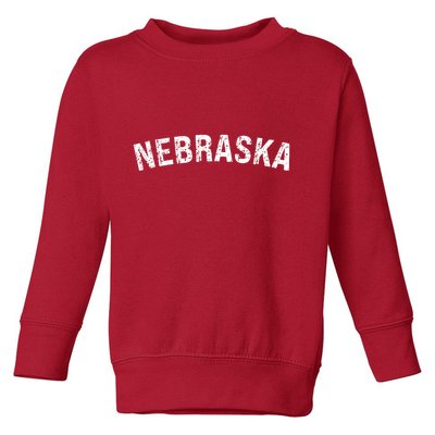 Vintage Nebraska Red Retro Toddler Sweatshirt