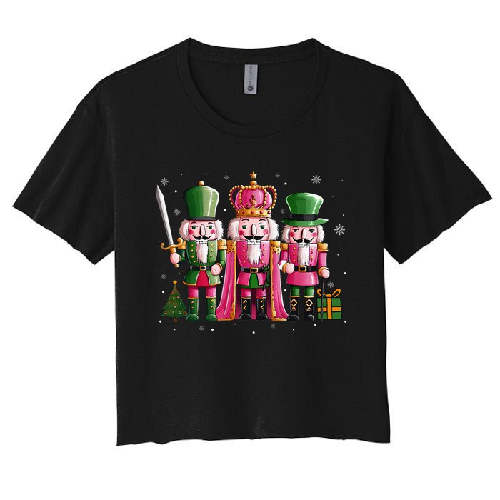 Vintage Nutcracker Squad Christmas Women's Crop Top Tee