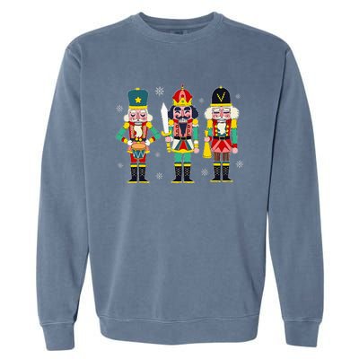 Vintage Nutcracker Squad Christmas 2024 Xmas Matching Women Garment-Dyed Sweatshirt