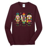 Vintage Nutcracker Squad Christmas 2024 Xmas Matching Women Tall Long Sleeve T-Shirt