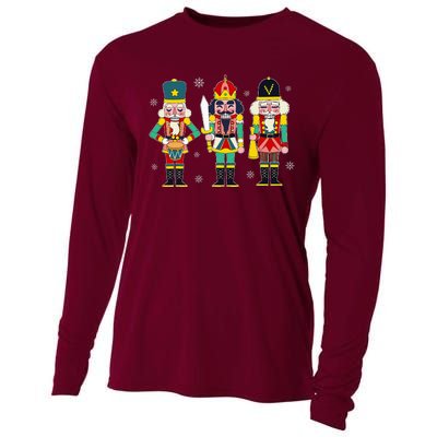 Vintage Nutcracker Squad Christmas 2024 Xmas Matching Women Cooling Performance Long Sleeve Crew