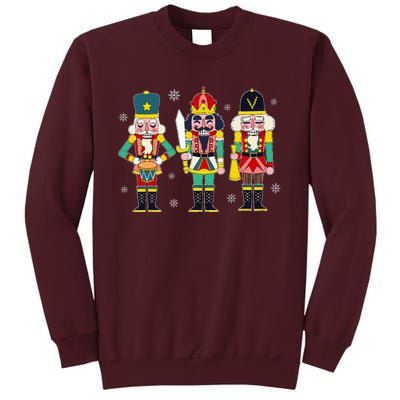 Vintage Nutcracker Squad Christmas 2024 Xmas Matching Women Tall Sweatshirt