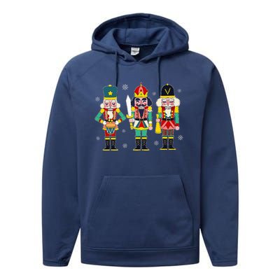 Vintage Nutcracker Squad Christmas 2024 Xmas Matching Women Performance Fleece Hoodie