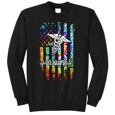 VA Nurse Squad Appreciation Day Tie Dye US Flag Sweatshirt