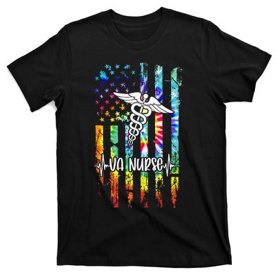 VA Nurse Squad Appreciation Day Tie Dye US Flag T-Shirt