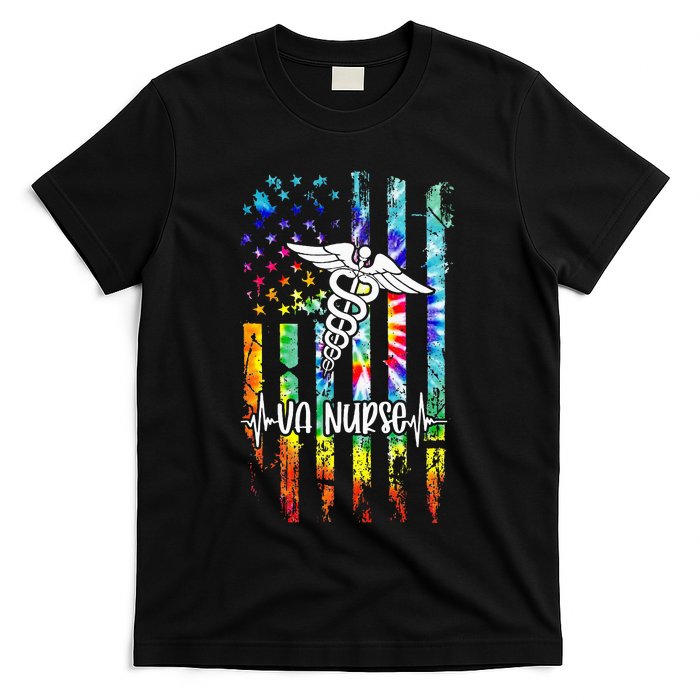 VA Nurse Squad Appreciation Day Tie Dye US Flag T-Shirt