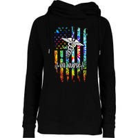 VA Nurse Squad Appreciation Day Tie Dye US Flag Womens Funnel Neck Pullover Hood