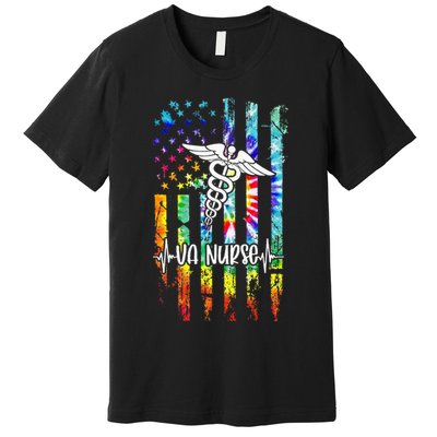 VA Nurse Squad Appreciation Day Tie Dye US Flag Premium T-Shirt