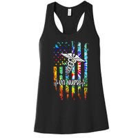 VA Nurse Squad Appreciation Day Tie Dye US Flag Women's Racerback Tank