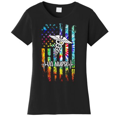 VA Nurse Squad Appreciation Day Tie Dye US Flag Women's T-Shirt