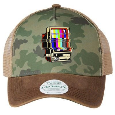 Vaporwave No Signal Television Off Air Glitch Computer Art Legacy Tie Dye Trucker Hat