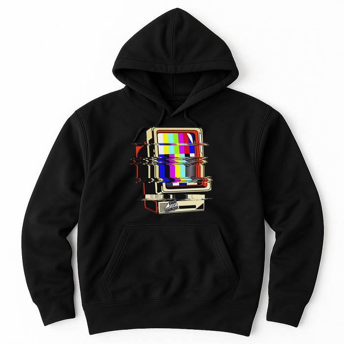 Vaporwave No Signal Television Off Air Glitch Computer Art Hoodie