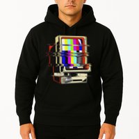 Vaporwave No Signal Television Off Air Glitch Computer Art Hoodie
