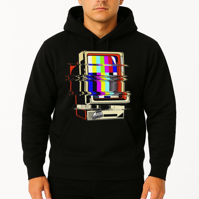 Vaporwave No Signal Television Off Air Glitch Computer Art Hoodie