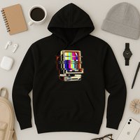 Vaporwave No Signal Television Off Air Glitch Computer Art Hoodie