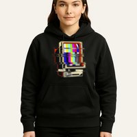 Vaporwave No Signal Television Off Air Glitch Computer Art Hoodie
