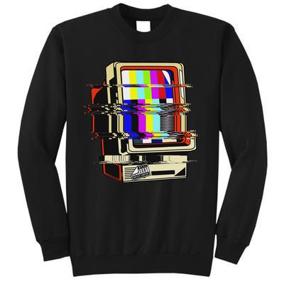 Vaporwave No Signal Television Off Air Glitch Computer Art Sweatshirt