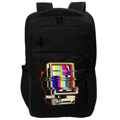 Vaporwave No Signal Television Off Air Glitch Computer Art Impact Tech Backpack