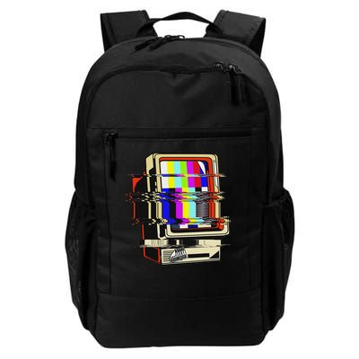 Vaporwave No Signal Television Off Air Glitch Computer Art Backpack