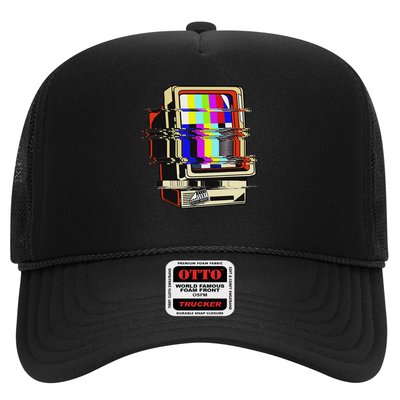 Vaporwave No Signal Television Off Air Glitch Computer Art Trucker Hat