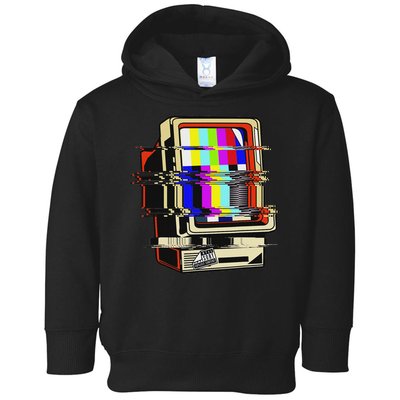 Vaporwave No Signal Television Off Air Glitch Computer Art Toddler Hoodie