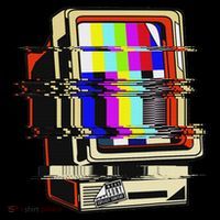 Vaporwave No Signal Television Off Air Glitch Computer Art Short Acrylic Beanie