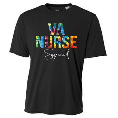 VA Nurse Squad Appreciation Day Tie Dye For Women For Work Long Sleeve Cooling Performance Crew T-Shirt