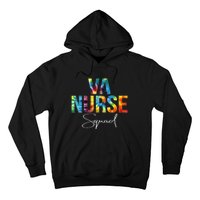 VA Nurse Squad Appreciation Day Tie Dye For Women For Work Long Sleeve Hoodie