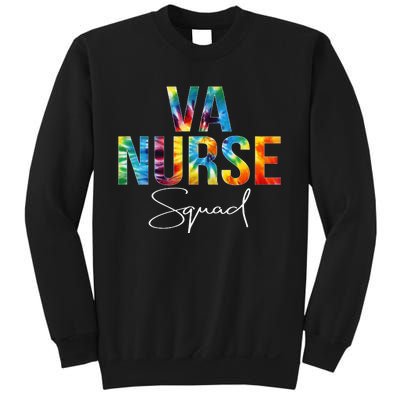 VA Nurse Squad Appreciation Day Tie Dye For Women For Work Long Sleeve Sweatshirt