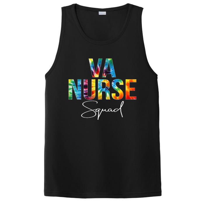 VA Nurse Squad Appreciation Day Tie Dye For Women For Work Long Sleeve PosiCharge Competitor Tank