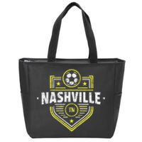 Vintage Nashville Tn Emblem Distressed Zip Tote Bag