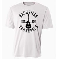 Vintage Nashville Tennessee Guitar Country Music City Cooling Performance Crew T-Shirt