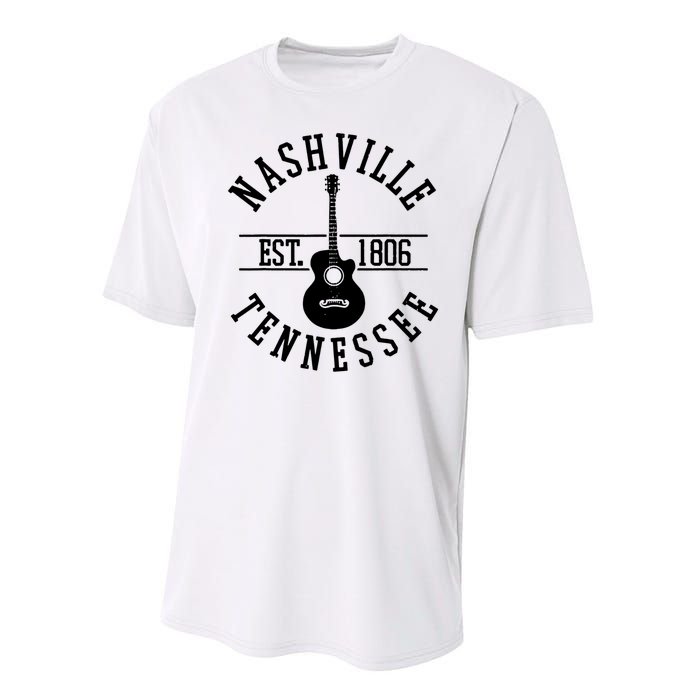 Vintage Nashville Tennessee Guitar Country Music City Performance Sprint T-Shirt