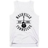 Vintage Nashville Tennessee Guitar Country Music City Tank Top