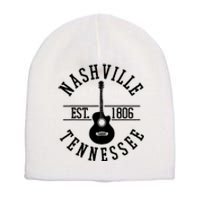 Vintage Nashville Tennessee Guitar Country Music City Short Acrylic Beanie