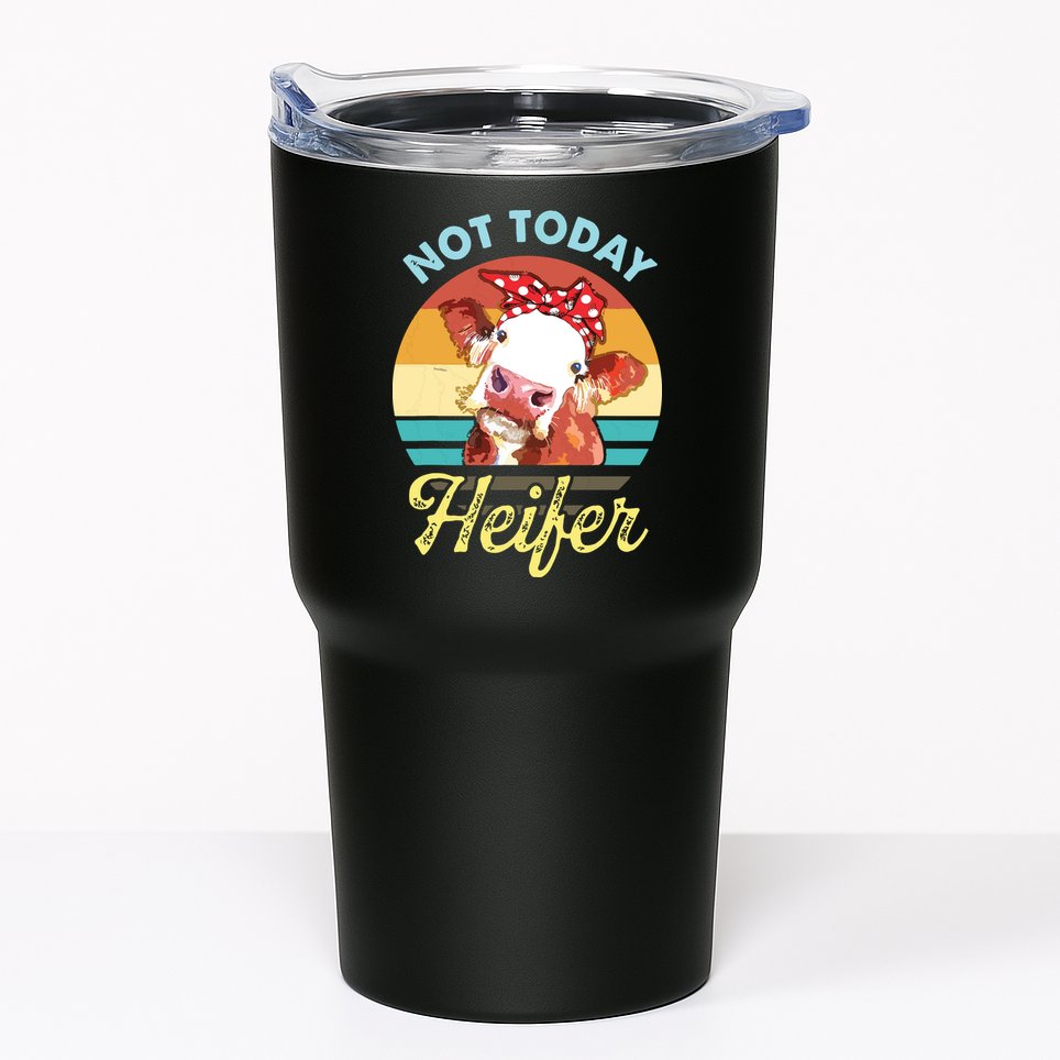 Vintage Not Today Heifer Cute Cow Gift For Women Men Farmer Tumbler