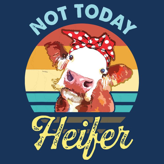 Vintage Not Today Heifer Cute Cow Gift For Women Men Farmer Sweatshirt