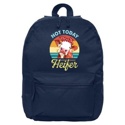 Vintage Not Today Heifer Cute Cow Gift For Women Men Farmer 16 in Basic Backpack