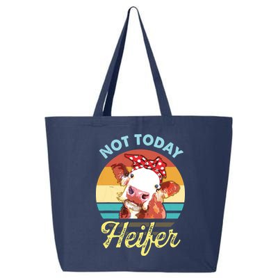 Vintage Not Today Heifer Cute Cow Gift For Women Men Farmer 25L Jumbo Tote