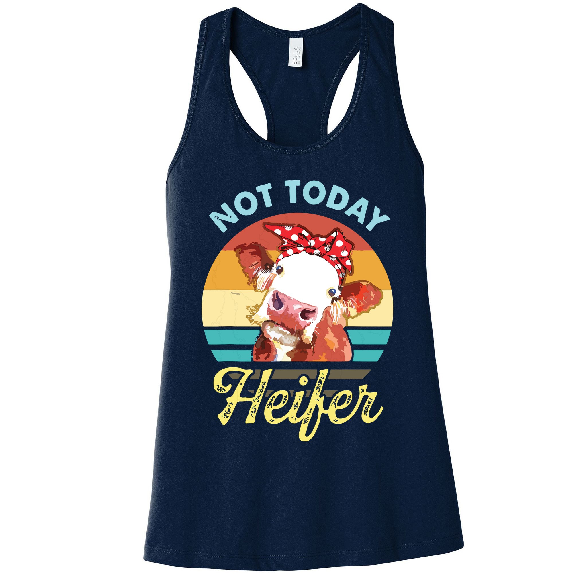 Vintage Not Today Heifer Cute Cow Gift For Women Men Farmer Womens Tank Top
