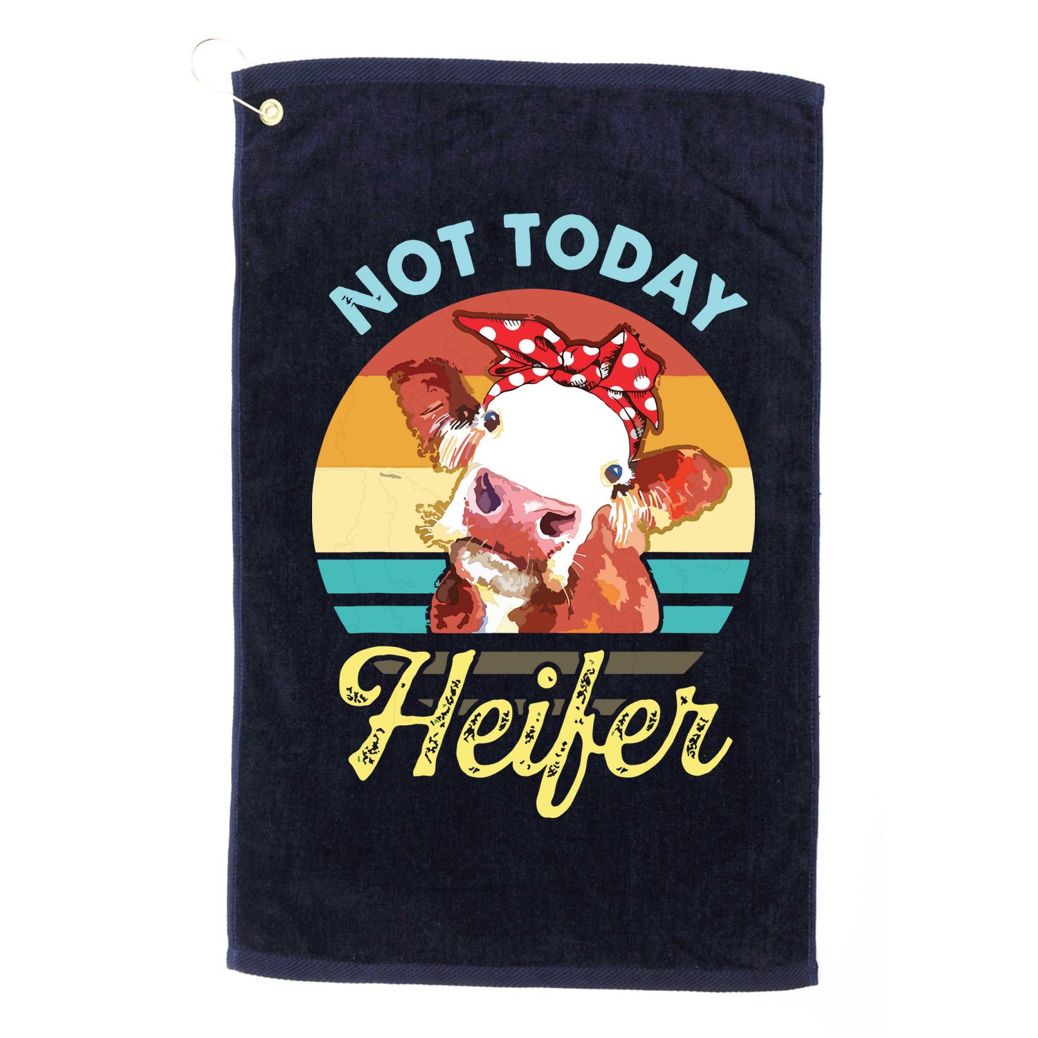 Vintage Not Today Heifer Cute Cow Gift For Women Men Farmer Golf Towel